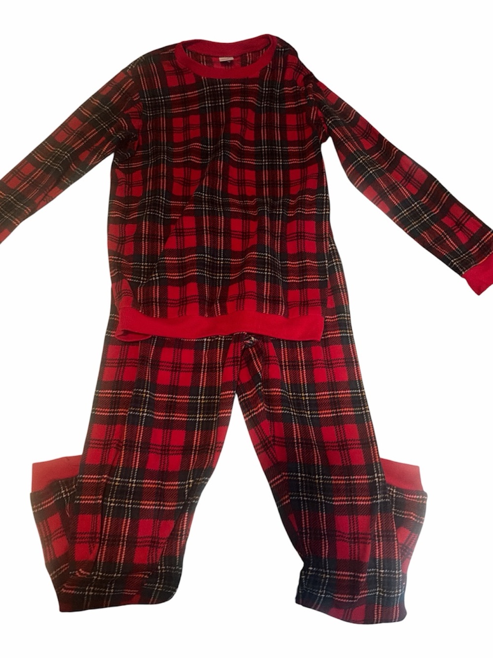 Place Red and Black Plaid Kids Pajama Set size XL 14 for boys